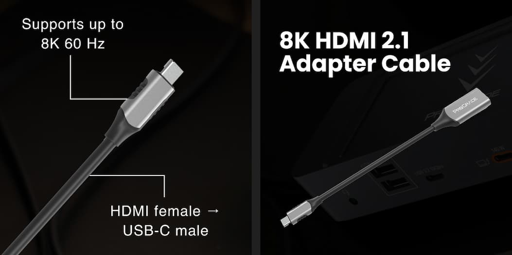 8K HDMI 2.1 Adapter Cable Supports up to 8K 60 Hz HDMI female → USB-C male