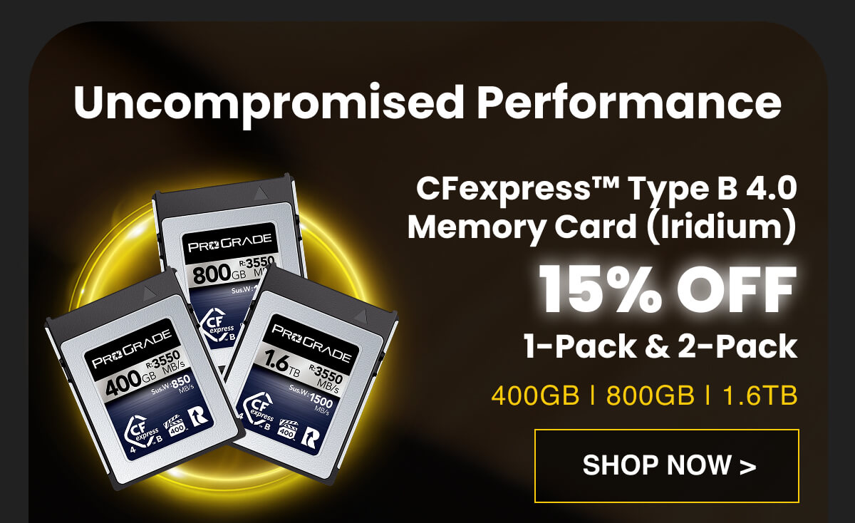 Uncompromised Performance  CFexpress™ Type B 4.0 Memory Card (Iridium) - 15% OFF 1-Pack & 2-Pack 400GB | 800GB | 1.6TB