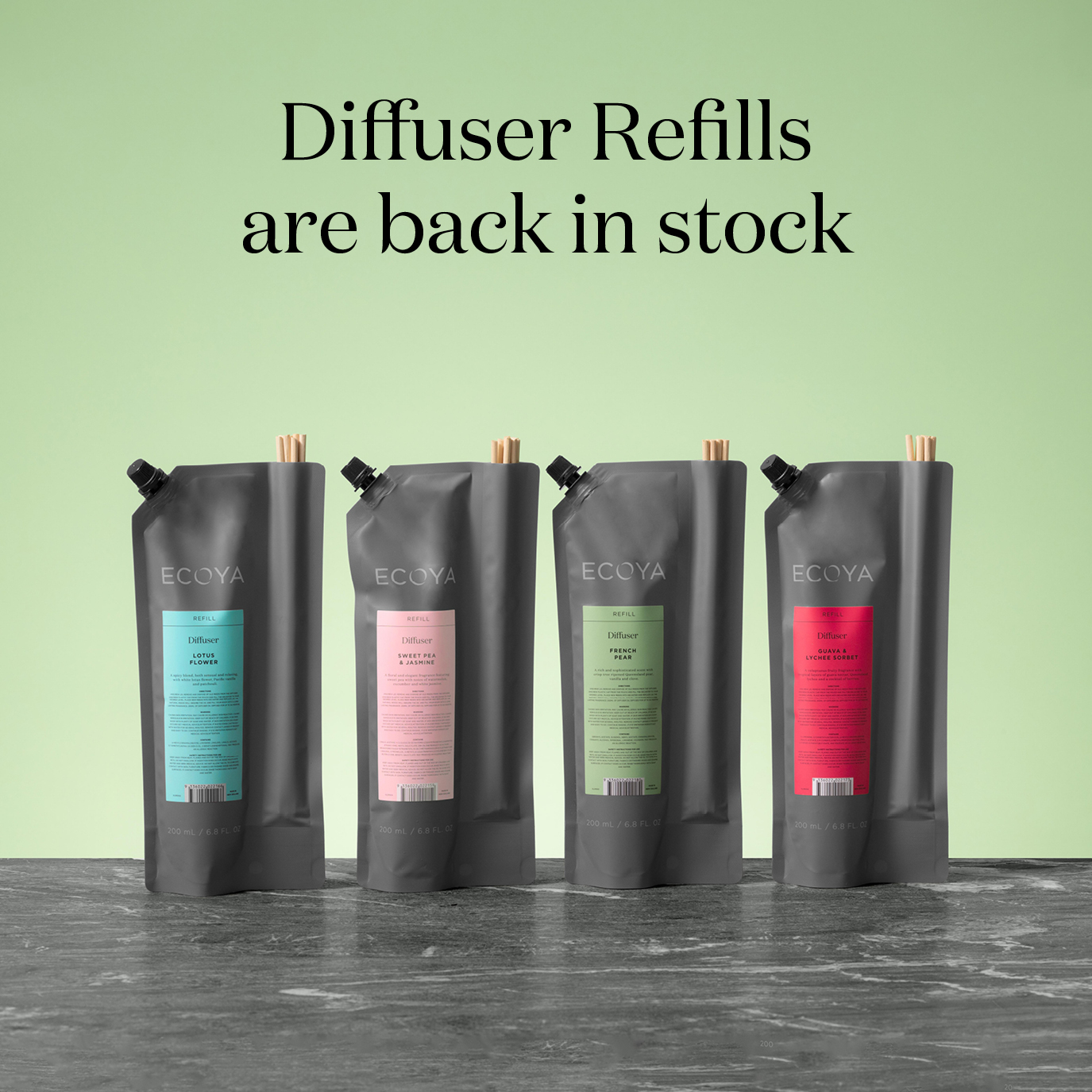 Back in stock Diffuser Refills Ecoya