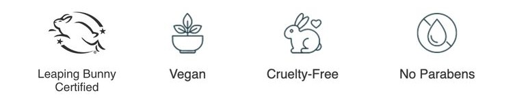 leaping bunny certified - vegan - cruelty-free - no parabens