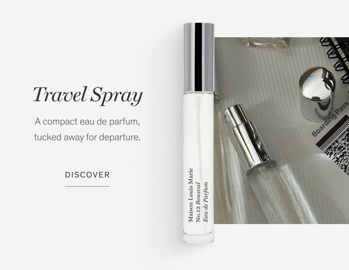 Travel Spray | A compact eau de parfum, tucked away for departure. | DISCOVER