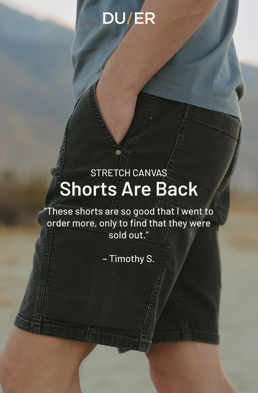 DUER | Stretch Canvas Shorts Are Back