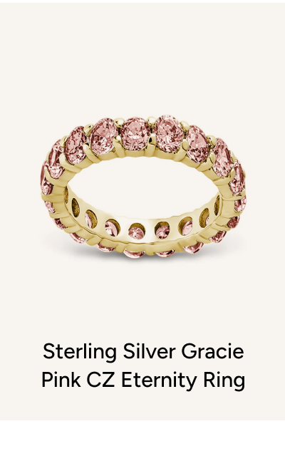 Sterling Silver Gracie Pink CZ Eternity Ring