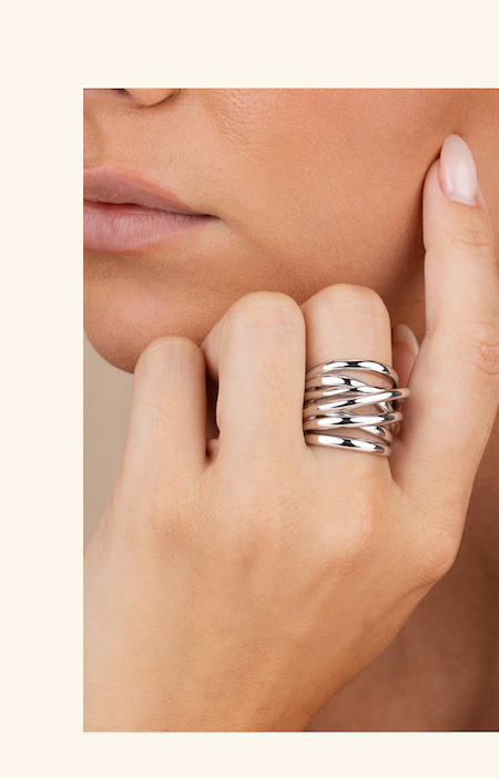 Sterling Silver Rebecca Layered Stacking Ring