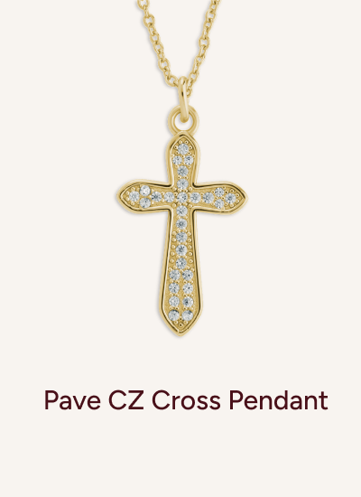 Pave CZ Cross Pendant