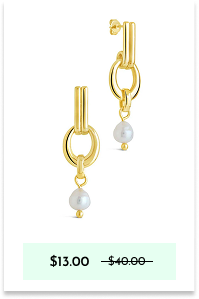 Giselle Pearl Door Knocker Stud Earrings