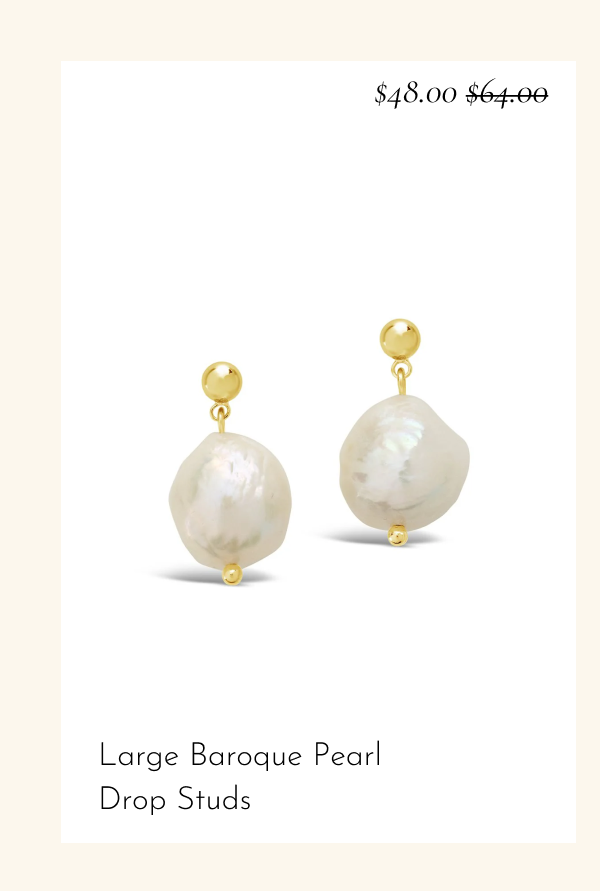 Large Baroque Pearl Drop Studs