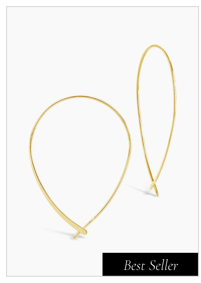 Sterling Silver Delicate Threader Hoop Earrings [Best Seller]