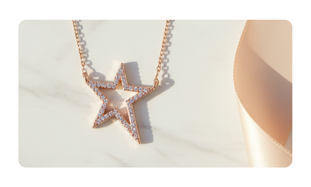 Sterling Silver CZ Star Necklace