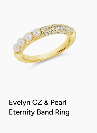 Evelyn CZ & Pearl Eternity Band Ring
