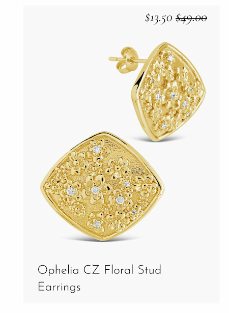 Ophelia CZ Floral Stud Earrings - $13.50
