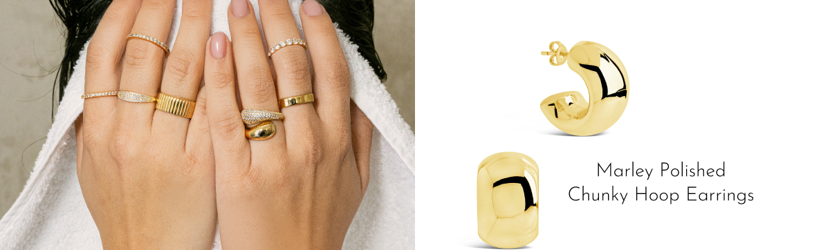 Marley Polished Chunky Hoop Earrings