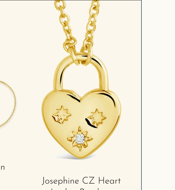 Josephine CZ Heart Locket Pendant Necklace