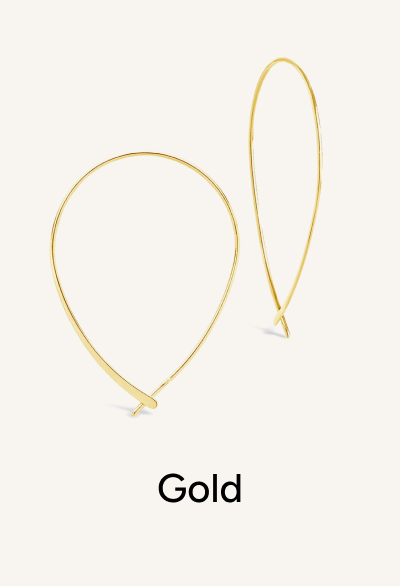 Delicate Threader Hoop Earrings (Gold)