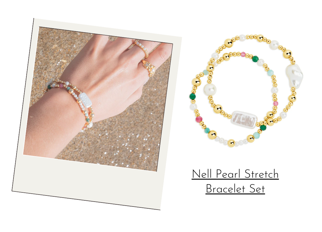 Nell Pearl Stretch Bracelet Set