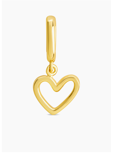 Sterling Silver Polished Heart Outline Charm