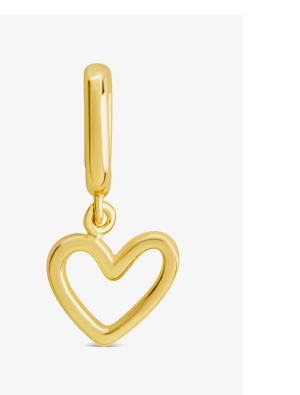 Sterling Silver Polished Heart Outline Charm