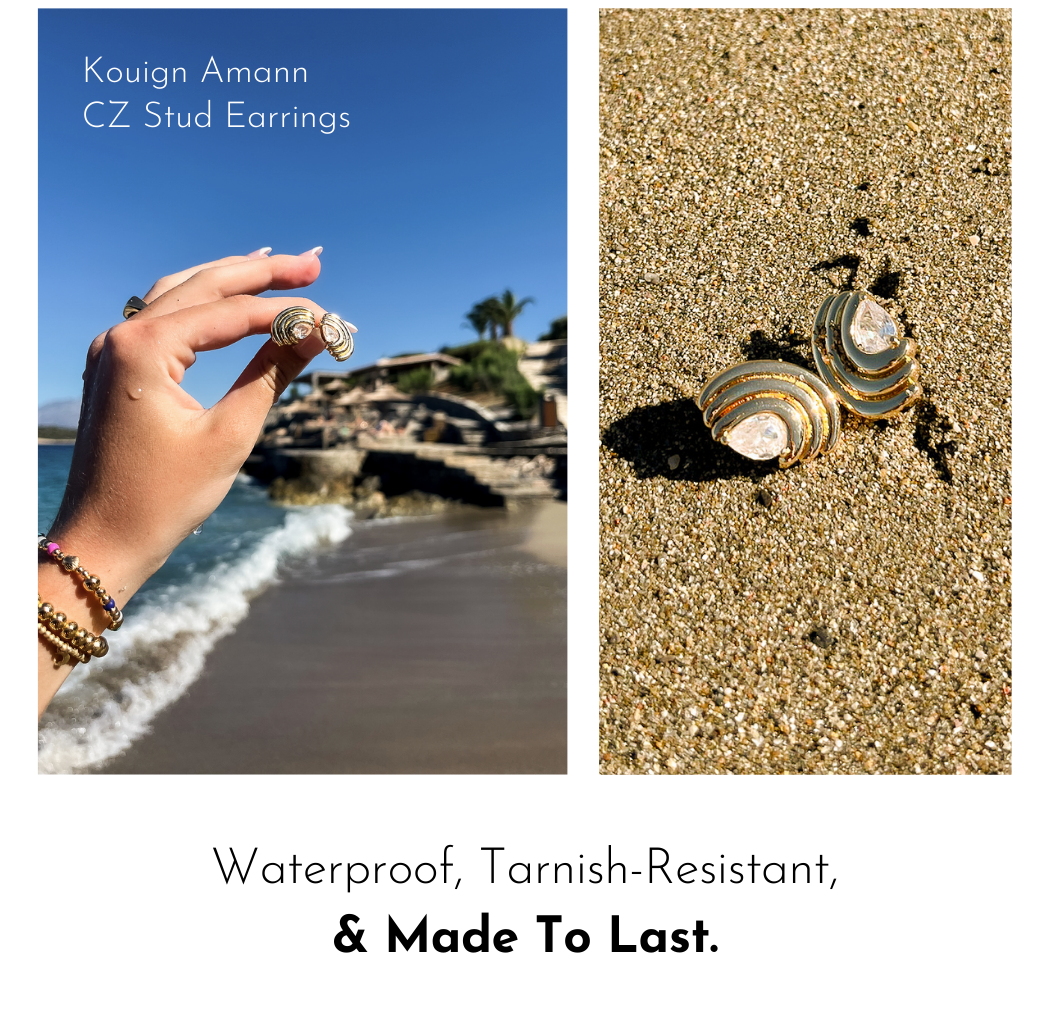 kouign amann cz stud earrings