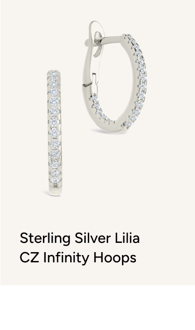 Sterling Silver Lilia CZ Infinity Hoops
