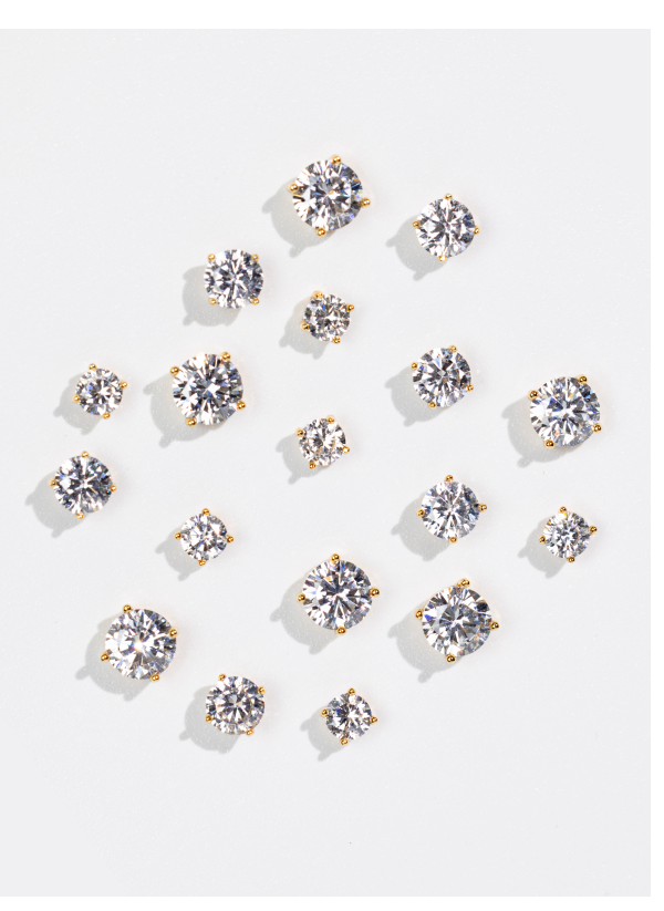 Sterling Silver Cubic Zirconia Stud Earrings