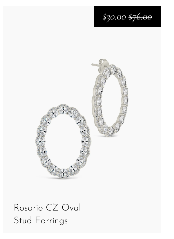 Rosario CZ Oval Stud Earrings [*$30.00* $76.00]