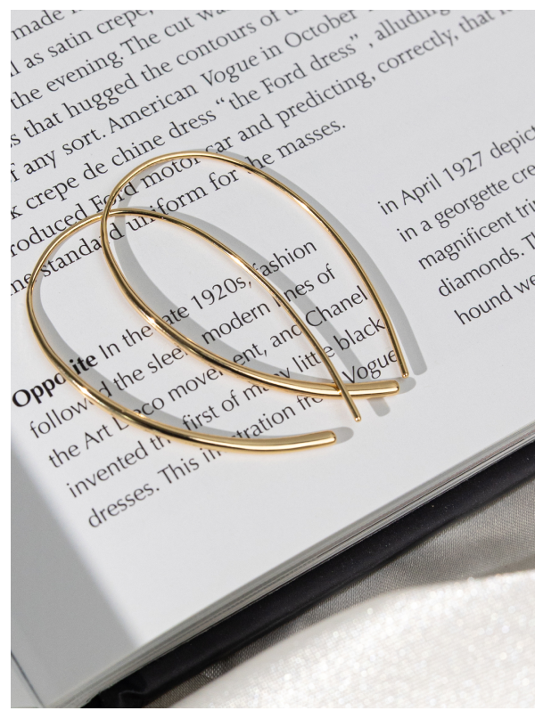 Sterling Silver Threader Hoop Earrings in Gold