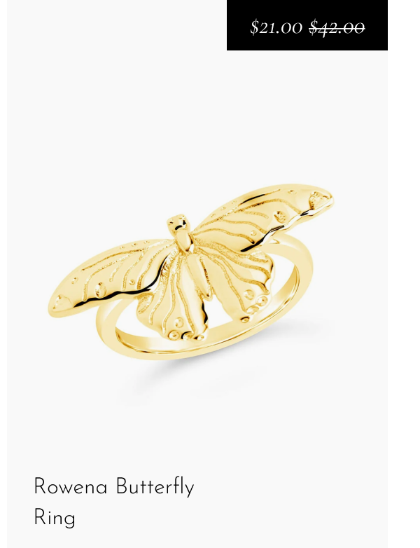 Rowena Butterfly Ring [*$21.00* $42.00]