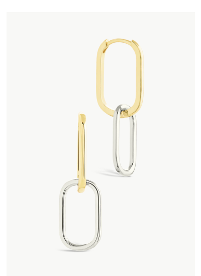 Sterling Silver Raleigh Link Drop Hoops