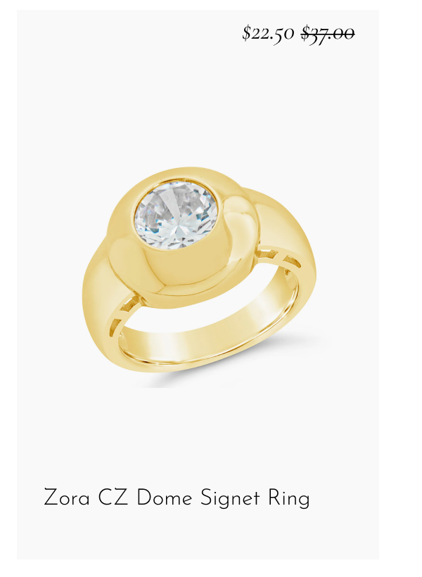 Zora CZ Dome Signet Ring - $22.50 