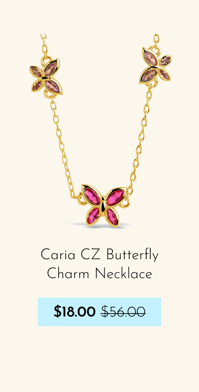Caria CZ Butterfly Charm Necklace - now $18, was $56