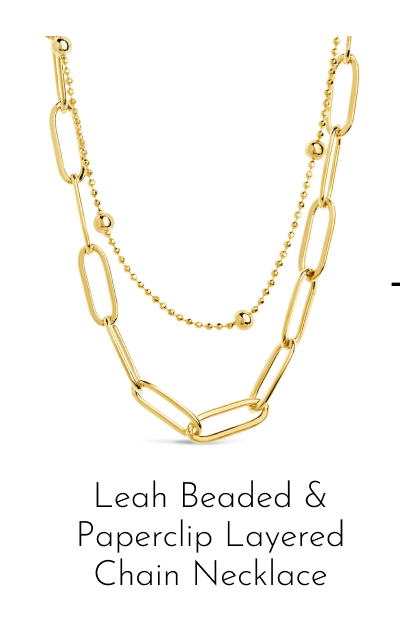 Leah Beaded & Paperclip Layered Chain Necklace