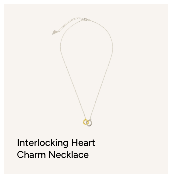 Sterling Silver Interlocking Heart Charm Necklace