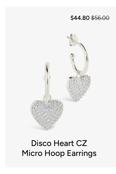 Disco Heart CZ Micro Hoop Earrings [*$44.80* $56.00]