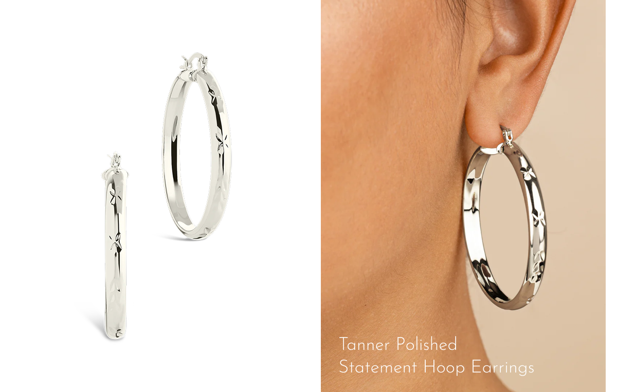 Tanner Polished Statement Hoop Earrings