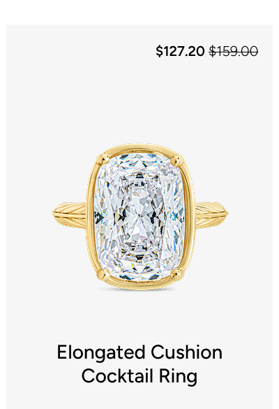 Sterling Silver Elongated Cushion Cocktail Ring