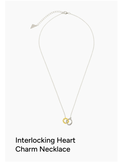 Sterling Silver Interlocking Heart Charm Necklace