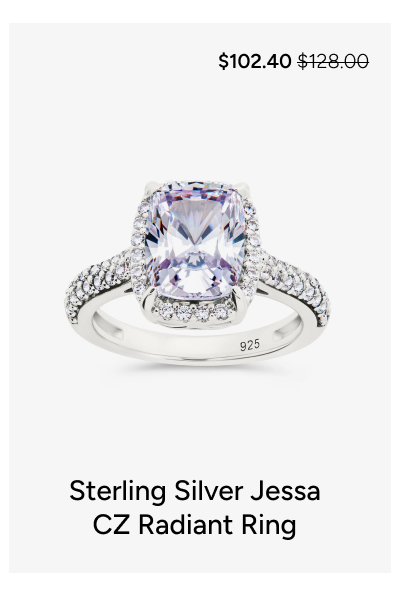 Sterling Silver Jessa CZ Radiant Ring [*$102.40* $128.00]
