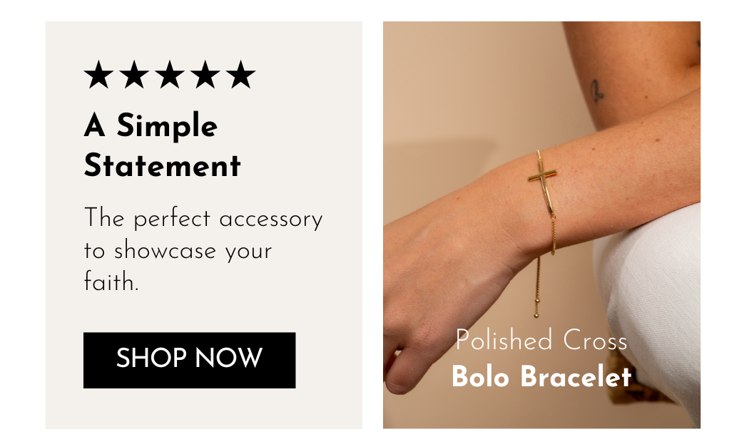 Polished Cross Bolo Bracelet