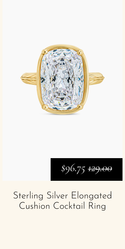 Sterling Silver Elongated Cushion Cocktail Ring [*$96.75* $129.00]