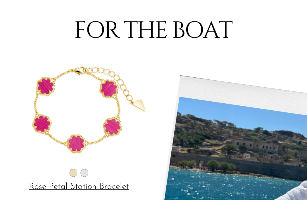 Rose petal station bracelet