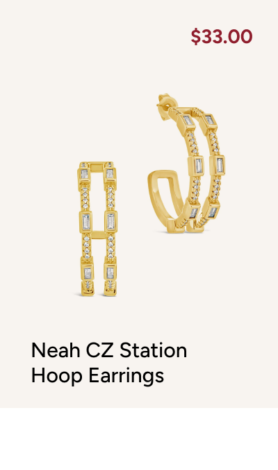 Neah CZ Station Hoop Earrings [$33.00]