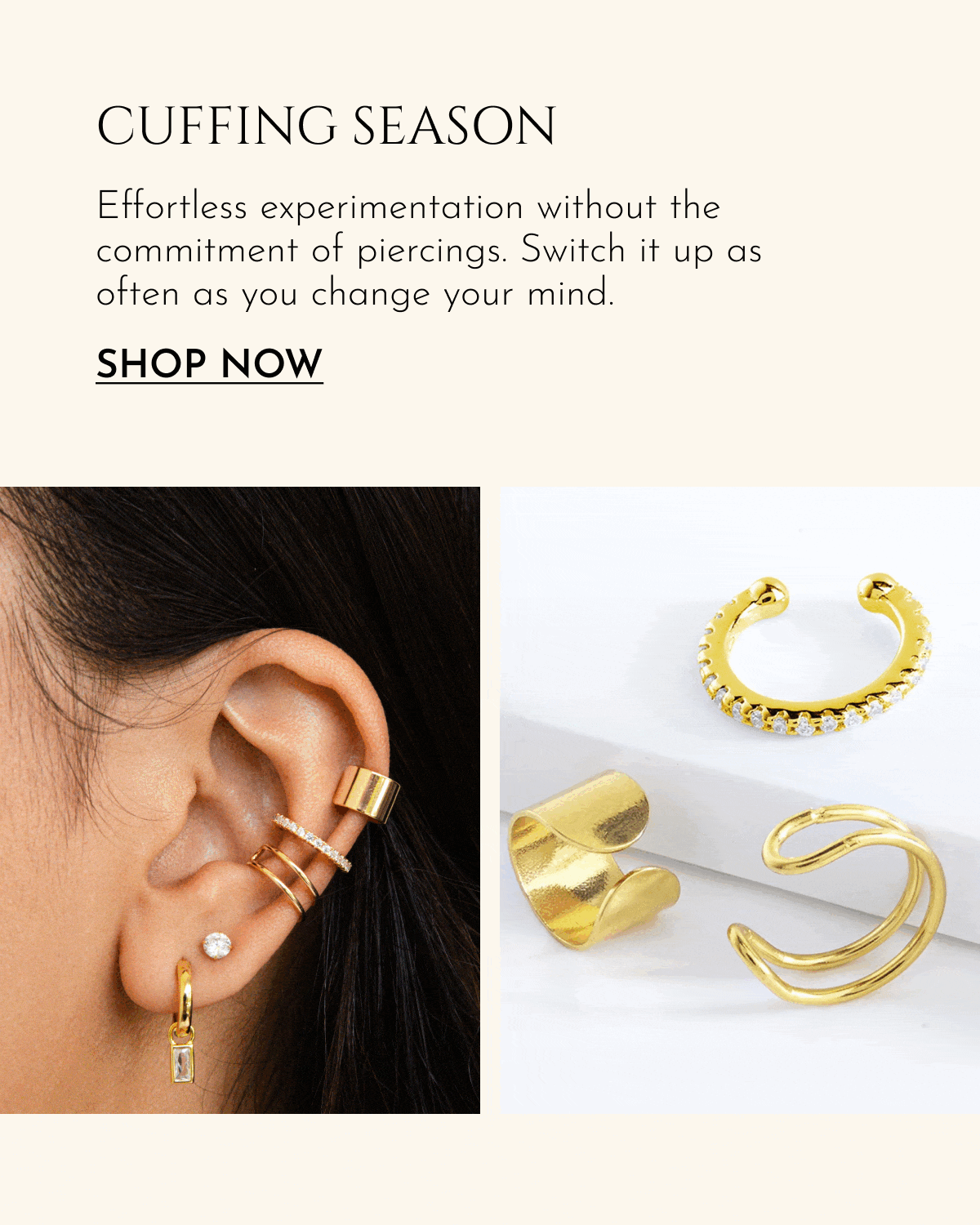 Cuffing Season | Effortless experimentation without the commitment of piercings. Switch it up as often as you change your mind. [Shop Now]