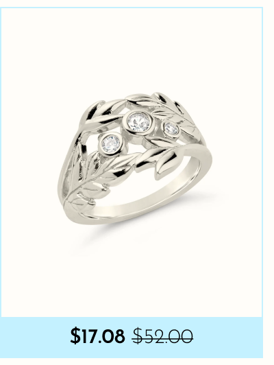 $17.08 Sicily CZ Leaf Ring