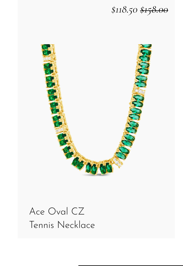 Ace Oval CZ Tennis Necklace