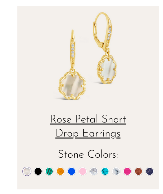 rose clover short drop earrings