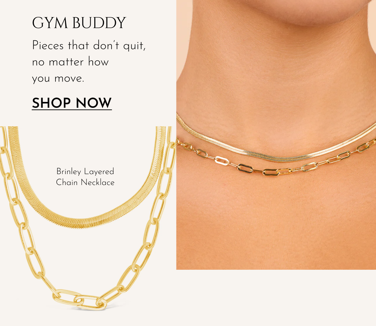 Brinley Layered Chain Necklace | Gym buddy: Pieces that don't quit, no matter how you move. [Shop now]