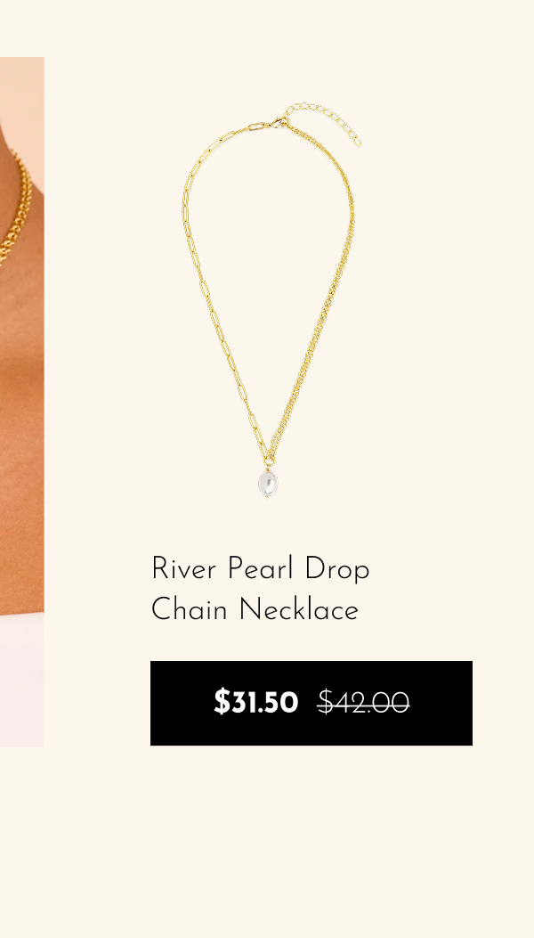 River Pearl Drop Chain Necklace $31.50