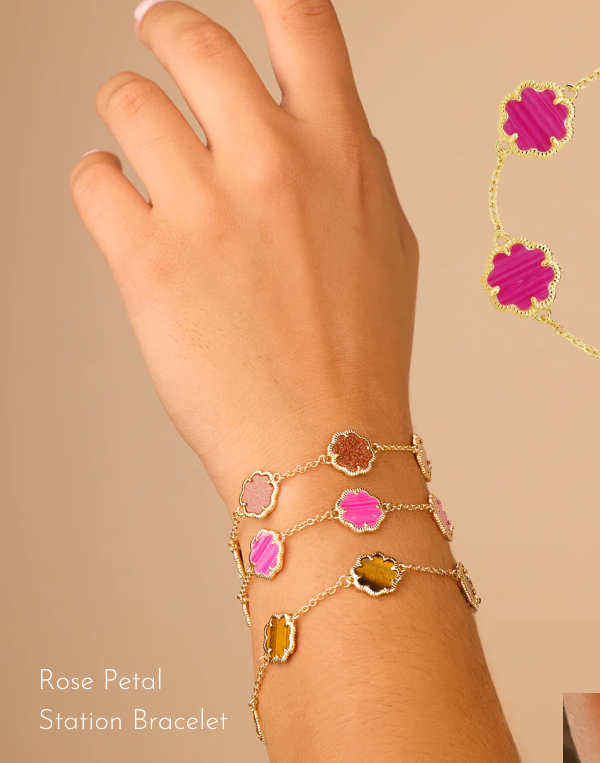 Rose Petal Station Bracelet