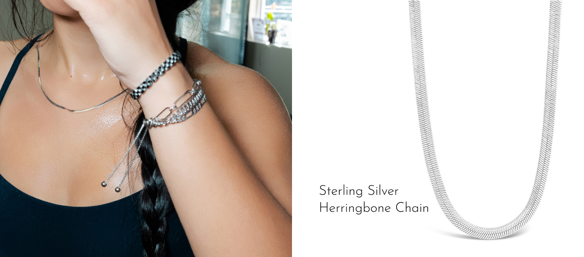 Sterling Silver Herringbone Chain