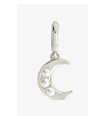 Sterling Silver Pearl Moon Charm